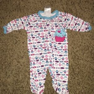 Blue cupcake onesie